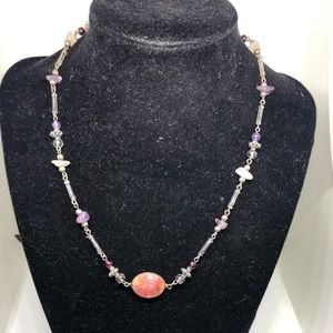 Precious stone bohemian necklace